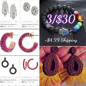 CLEAR OUT ALL Earrings Bracelets 3/$30
